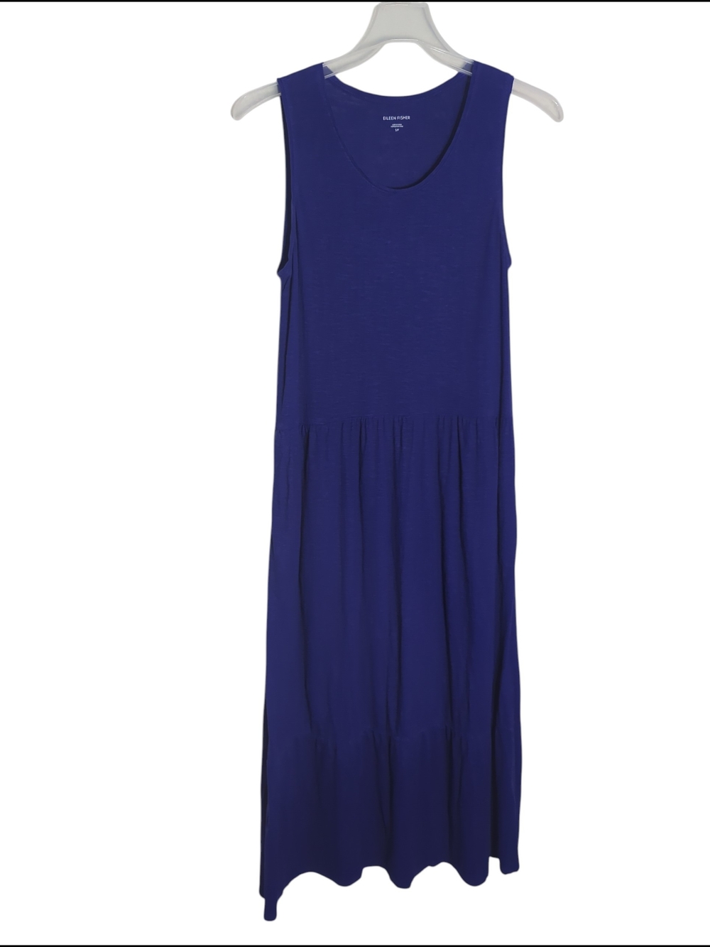 Eileen Fisher Womens Maxi Dress Hemp Organic Cotton Tiered Skirt Quiet Luxury S